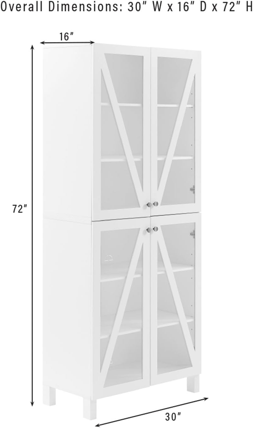 Maykoosh Tall Kitchen Pantry Set - Stackable Storage Cabinets - White - 16&qu...