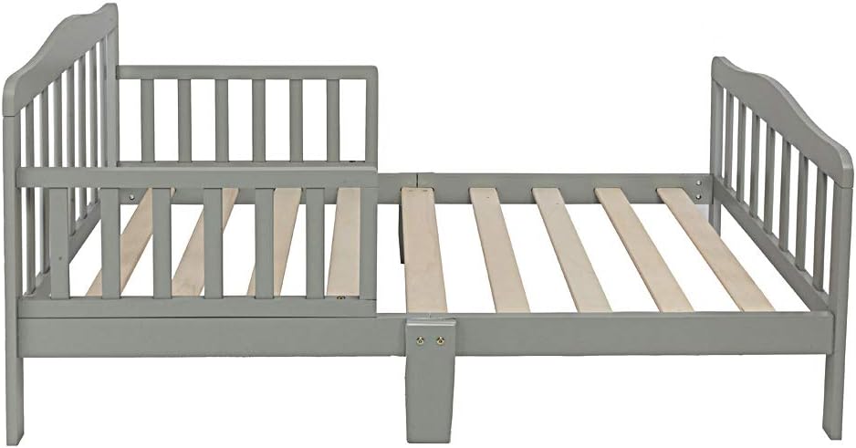 Bed Frame, Grey, Solid Pine Wood, Single Bed