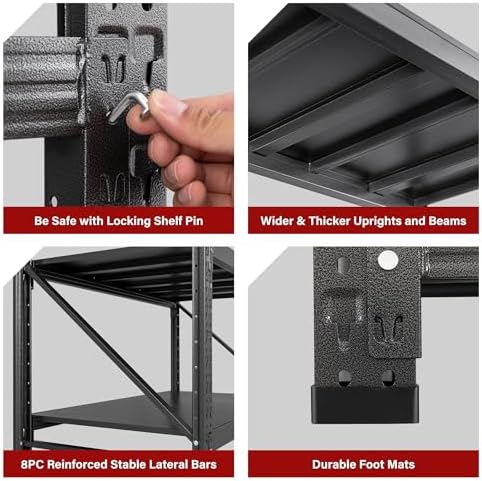 6000LBS Heavy Duty Garage Shelving Units,79" Wide & Deep Storage She...