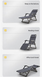 Folding Sun Lounger Adjustable Reclining Lounge Chair Gravity with Pillow and Massage Armrests(A)