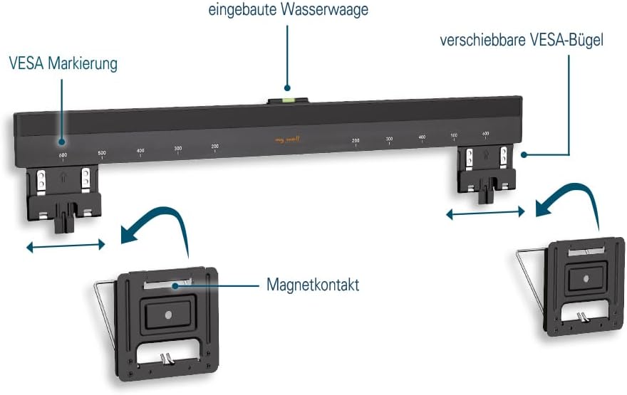 My wall HE7-1L TV Wall Mount Integrated Spirit Level 37" - 80" Rigid