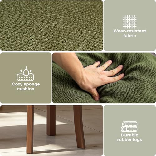 Wooden Dining Chairs Set of 4,Modern Fabric Upholstered Dining Room Chair Kit...