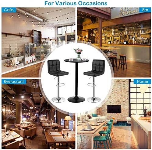 COSTWAY 3-Piece Bar Table Set, Counter Height Table Set with 2 Bar Stools