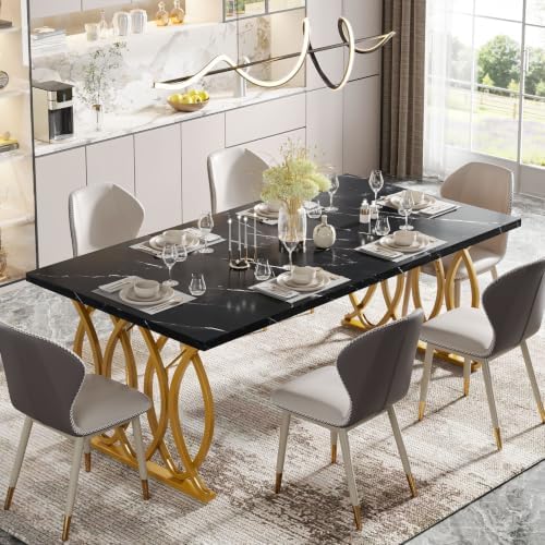 Tribesigns Modern Dining Table, 63" Large Kitchen Table for 4-6 People, ...