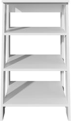Geelife 30" High 4-Tier Ladder Shelf Organizer for Bathroom, Side Table, Living Room in White, Particle Board