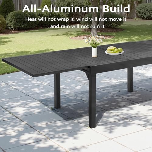 Pellebant 9-Piece Aluminum Outdoor Patio Dining Table Set for 8 Person