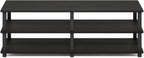 Furinno TURN-S-TUBE Shoe Rack, 3-Tier Shoe Organizer, Shoe Storage Rack with No Tools Assembly, 11.6 x 47.2 x 15.4, for Closet Entryway, Office, Garage, Espresso/Black