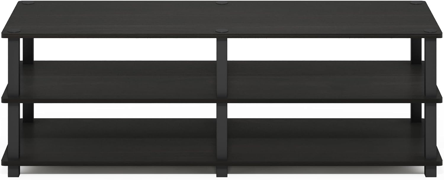 Furinno TURN-S-TUBE Shoe Rack, 3-Tier Shoe Organizer, Shoe Storage Rack with No Tools Assembly, 11.6 x 47.2 x 15.4, for Closet Entryway, Office, Garage, Espresso/Black