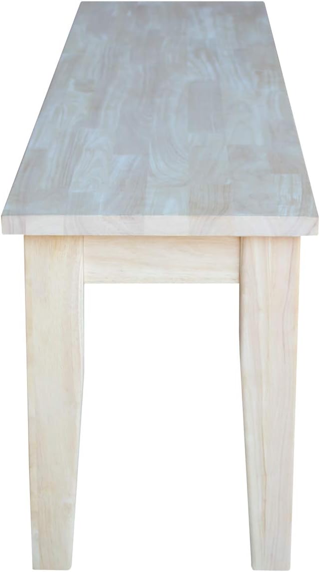 International Concepts Shaker Style Bench Unfinished