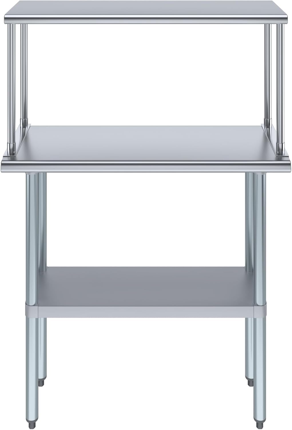 Stainless Steel Work Table with Wide Single Tier Overshelf | Metal Kitchen Prep Table & Shelving Combo (14" x 36" Work Table + 12" Overshelf)