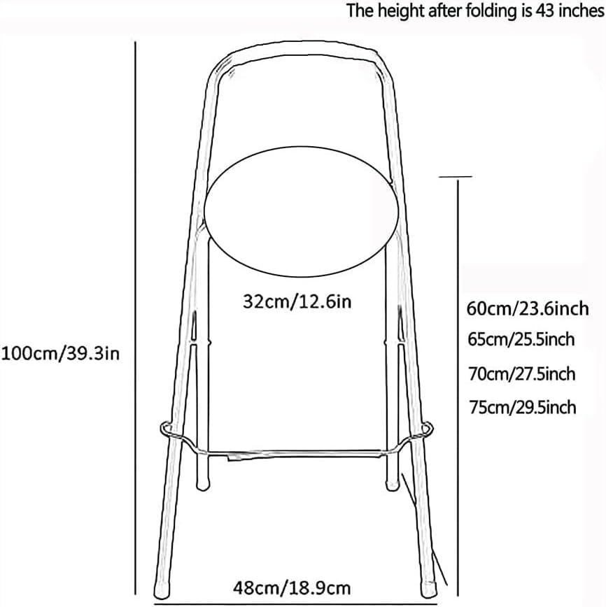 Modern Folding Bar Chair with Footrest Leather Padded Stool Set for Living Room Outdoor Kitchen(White,60cm)