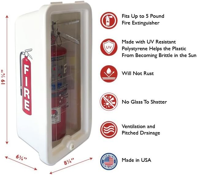Cato 10501-H White Plastic Chief Fire Extinguisher Cabinet for 2-1/2 or 5 lb....