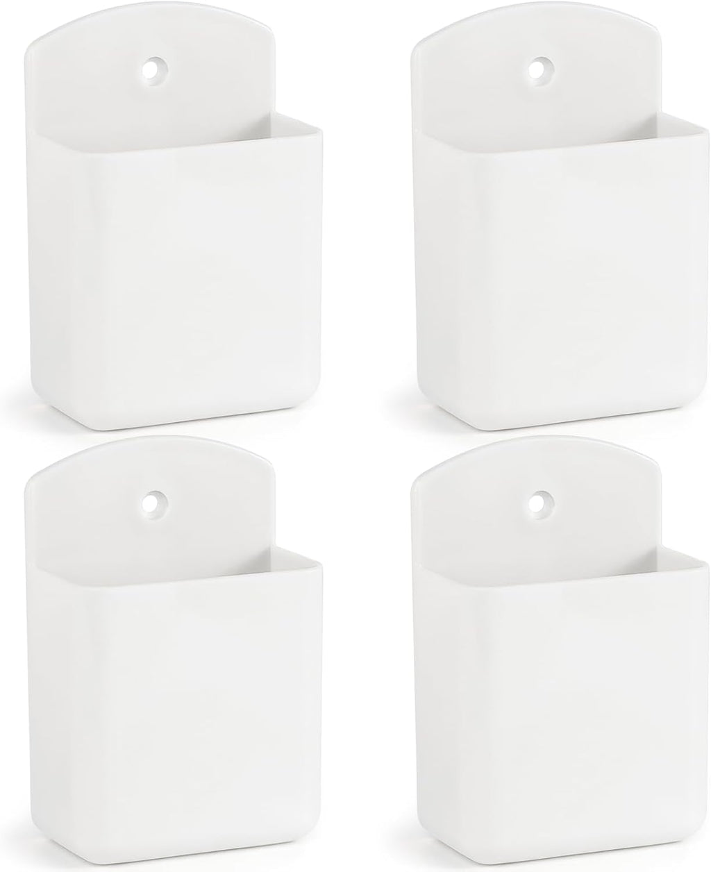 4 Pcs Remote Control Holde Wall Mount, TV Controller Holder, Self Adhesive Remote Holder, Wall Pen Holder Storage Accessories for Home Office School (White)