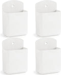 4 Pcs Remote Control Holde Wall Mount, TV Controller Holder, Self Adhesive Remote Holder, Wall Pen Holder Storage Accessories for Home Office School (White)