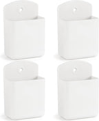 4 Pcs Remote Control Holde Wall Mount, TV Controller Holder, Self Adhesive Remote Holder, Wall Pen Holder Storage Accessories for Home Office School (White)