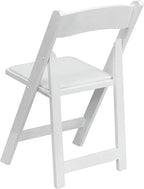 Flash Furniture Hercules Series Beechwood Folding Event Chairs with Padded Seats, Modern Wooden Folding Banquet Chairs, Set of 4, White