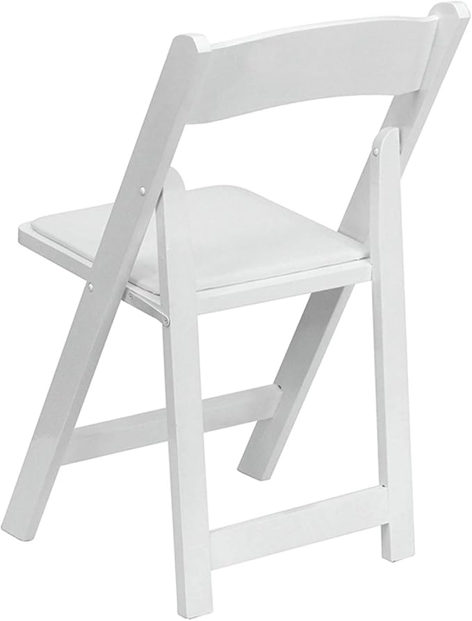 Flash Furniture Hercules Series Beechwood Folding Event Chairs with Padded Seats, Modern Wooden Folding Banquet Chairs, Set of 4, White