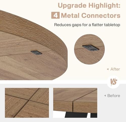 Tribesigns 47 inch Round Dining Table Wood Kitchen Table for Dining Room, 47&...