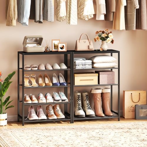 Yusong Shoe Rack Organizer, 5 Tier Industrial Shoe Storage Shelf for Closet E...