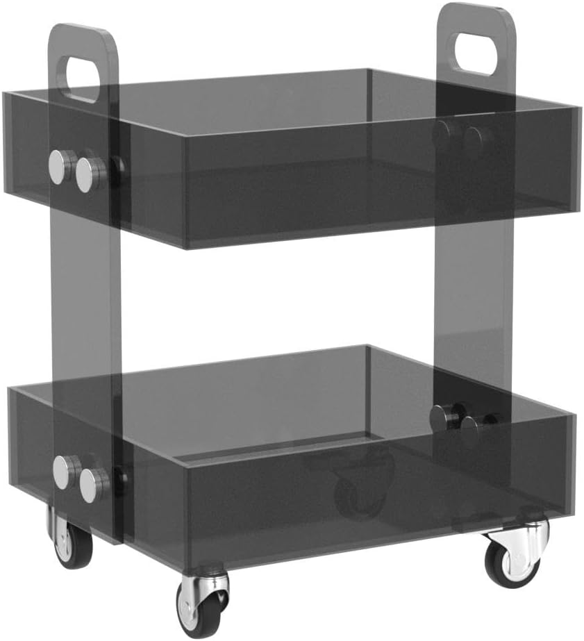 ONELUX (Flat Packed) Original Acrylic Side Table,Clear Table with Wheels,Acry...