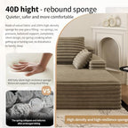 Oversized Lounge Chaise,Cloud Plush Sofa Bed,Upholstered Boneless Cloud Sofa Deep Seat,No Assembly Required,Modern Corduroy Sleeper 3 Seater Chair for Living Room Bedroom Reading,Camel