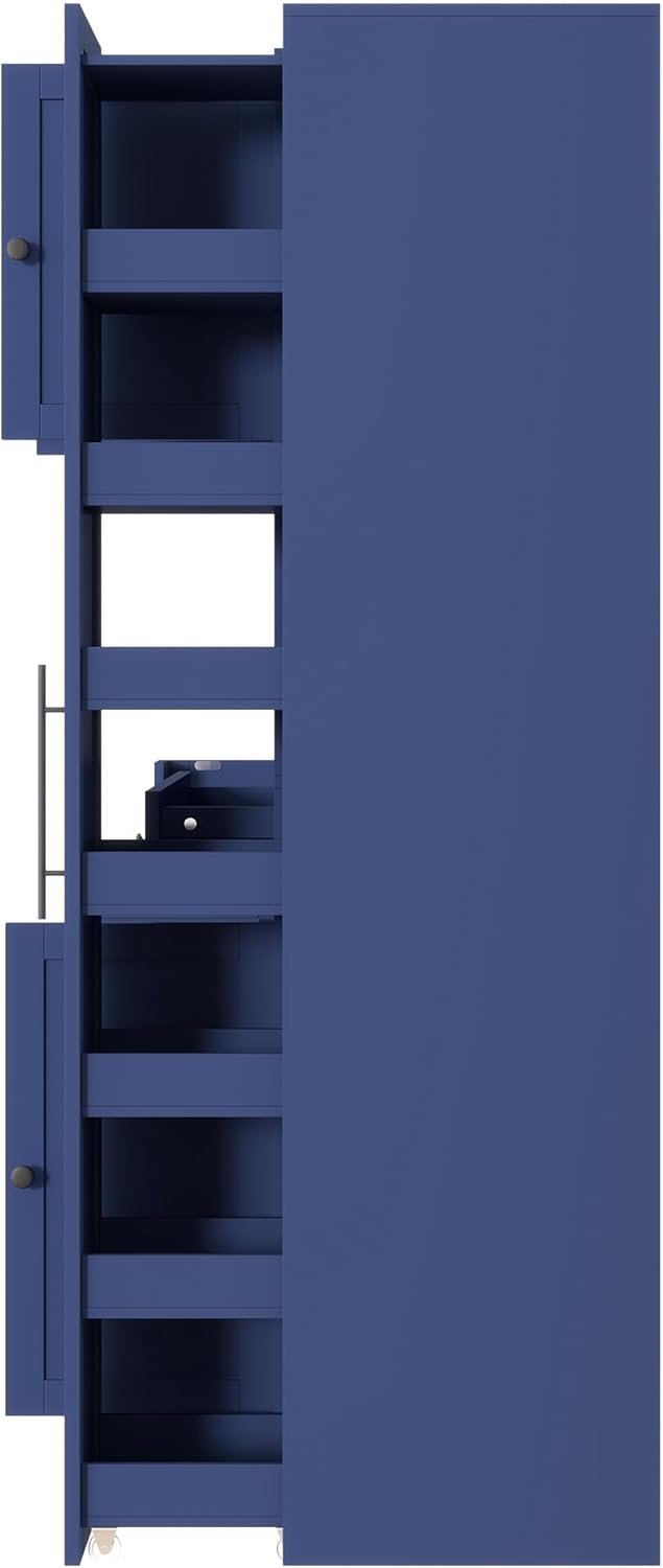 LUMISOL 70" Farmhouse Kitchen Pantry Storage Cabinet with Pull-Out Shelf...