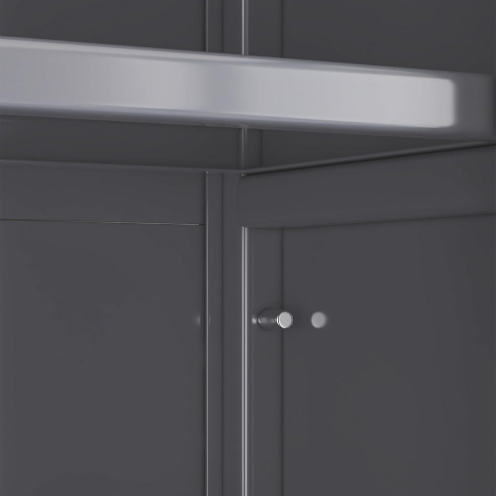 Metal Kitchen Pantry Storage Cabinet on Locking Casters, Double Ribbed Glass ...
