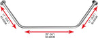Corner Shower Curtain Rod Adjustable Stainless Steel Diamond Shaped Rack Drill Free Install for Bathroom, Bathtub, Clothing Store (Diamond Shaped, Both Sides: 17"-25.6",Middle:20"-26)