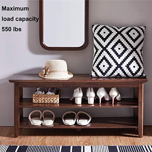 XKZG Shoe Rack Bench Wooden Shoe Storage Bench Entryway Bench, Brown, 39.4&qu...