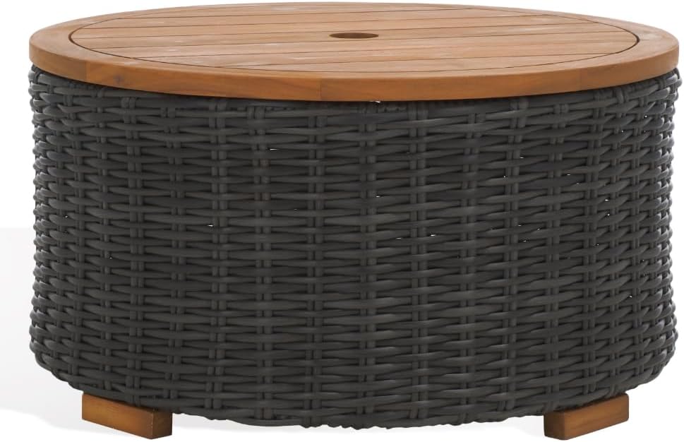 SAFAVIEH Couture Collection Anguilla Dark Grey Faux Wicker Indoor/Outdoor Sto...