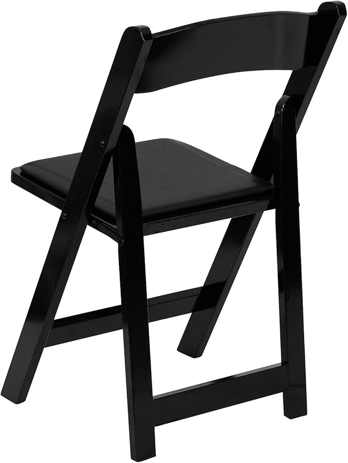 Flash Furniture 2 Pack HERCULES Series Black Wood Folding Chair with Vinyl Pa...