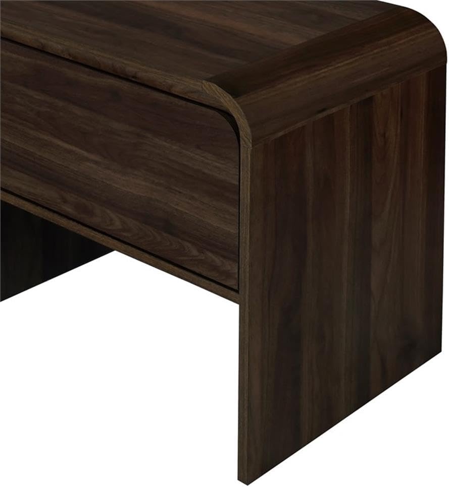 Pemberly Row Modern 2-Piece Wood End Table Set, Walnut Finish, 21.6 in W x 15...