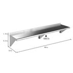 ROCKPOINT Stainless Steel Shelf 12 x 60 Inches 400lb, NSF Metal Commercial Shelves Wall Mount Floating Shelving with Backsplash for Restaurant, Kitchen, Home and Hotel, Silver