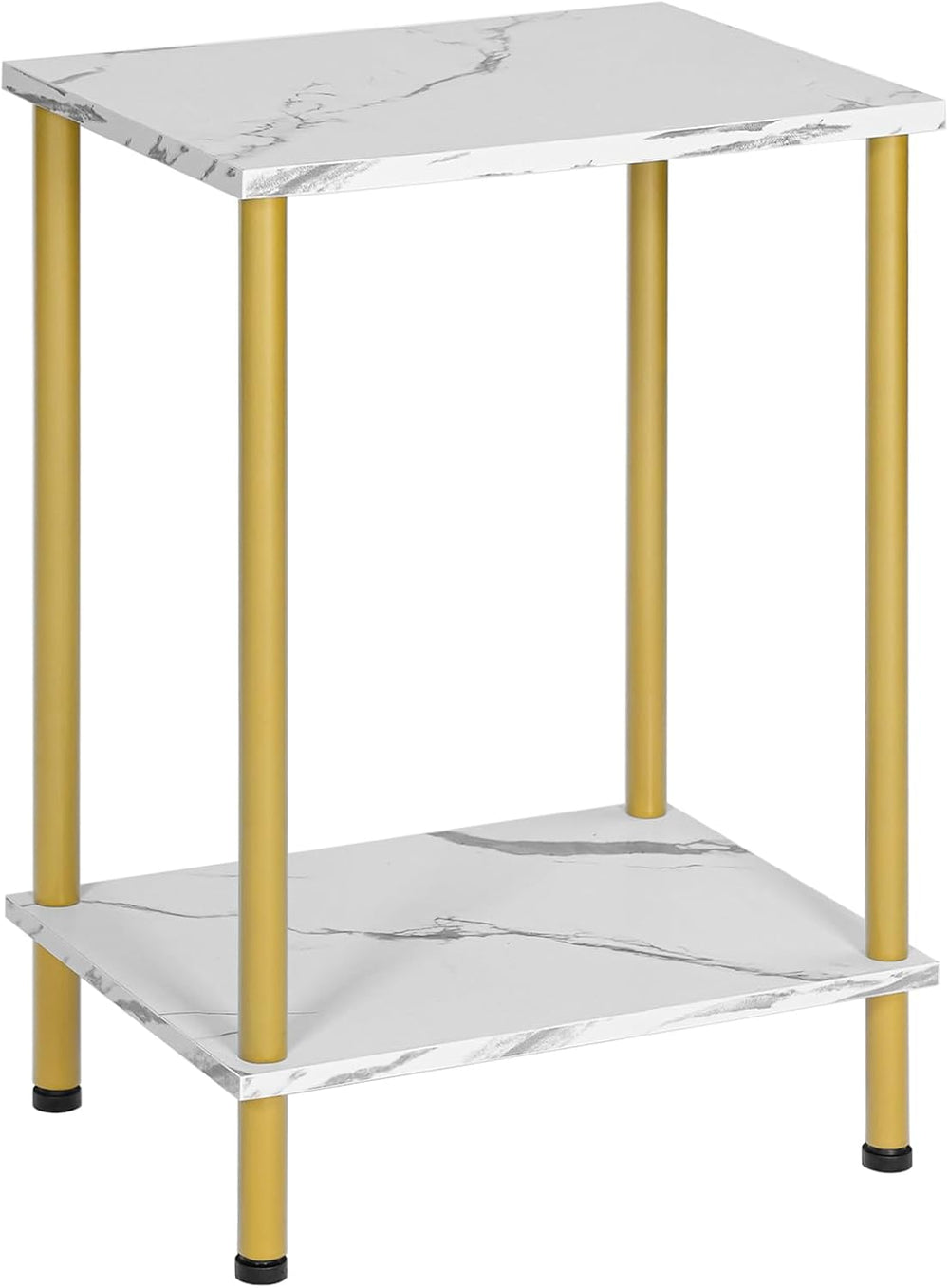 HOOBRO End Table, Small Side Table, Nightstand with 2-Layer Storage Shelves, ...