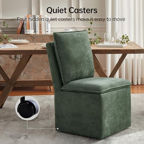 VKNOW Upholstered Dining Chairs Set of 2, Dining Room Chairs with Storage