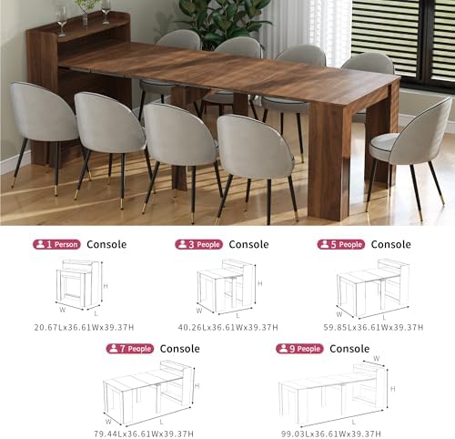 Transformer Table, Expandable Dining Table for 2-9 People, Folding Console Ta...