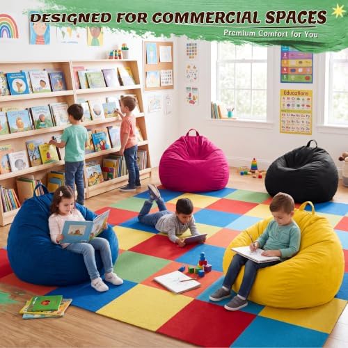ZurNesfure Bean Bag Chair, Teardrop Large Bean Bag with Filling Black, 3FT | ...