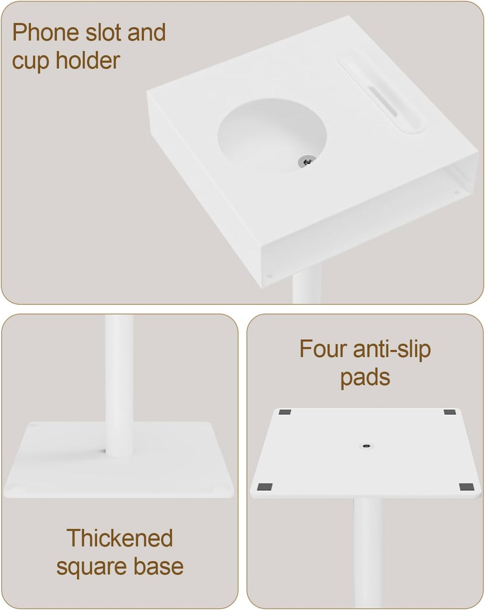 Yawinhe Small Metal Side Table,Versatile Coffee Drink Table with Weighted Bas...