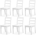 NAFORT Wood Dining Chairs Set of 6, High Ladder Back Kitchen Side Chair with Solid Rubber Wood Legs, Max Load of 400 Lbs, Modern Restaurant Chairs for Kitchen and Dining, Home Workspace
