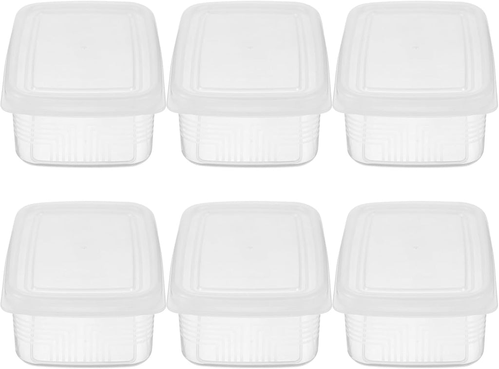 Wakauto 6pcs Small Refrigerator Organizer Bins Food Storage Containers for Fridge Produce Saver Boxes Multipurpose Preservation for Dough Meat Vegetables Kitchen Organization