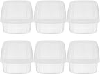 Wakauto 6pcs Small Refrigerator Organizer Bins Food Storage Containers for Fridge Produce Saver Boxes Multipurpose Preservation for Dough Meat Vegetables Kitchen Organization