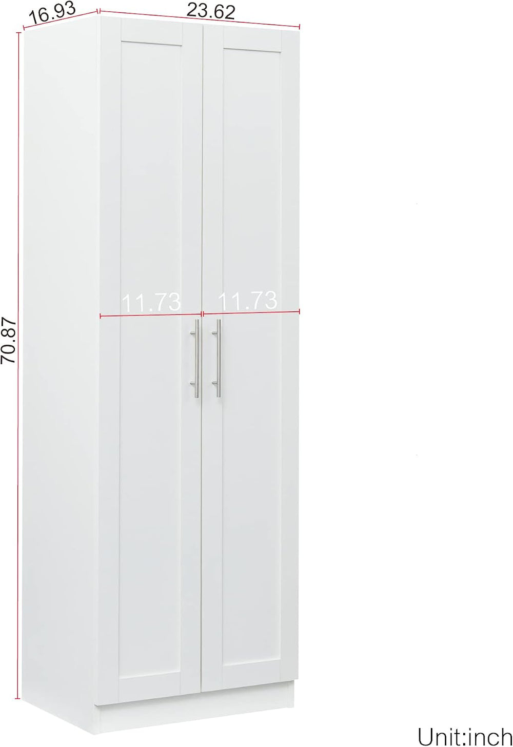 LUMISOL High Kitchen Pantry Cabinet with 2 Doors, Buffet Cupboards Sideboard ...