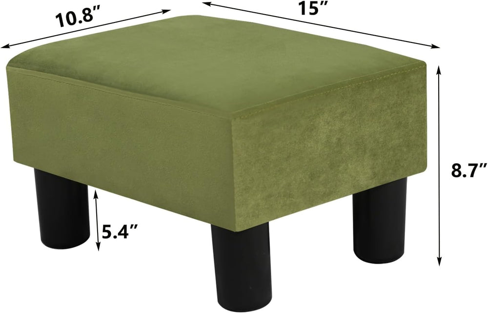 Adeco Small Velvet Foot Stool for Living Room & Bedroom, Boho Chic Uphols...