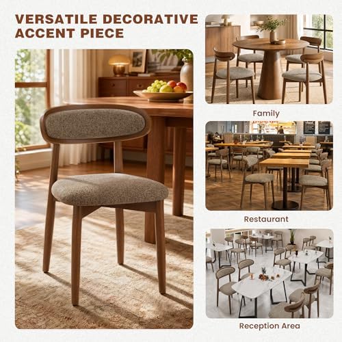 Dining Chairs Set of 6, Upholstered Dining Room Chairs with Solid Wood Legs |...