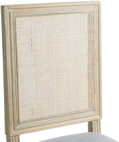 chairus Farmhouse Dining Chairs Set of 4, Rectangle Rattan Back French Countr...