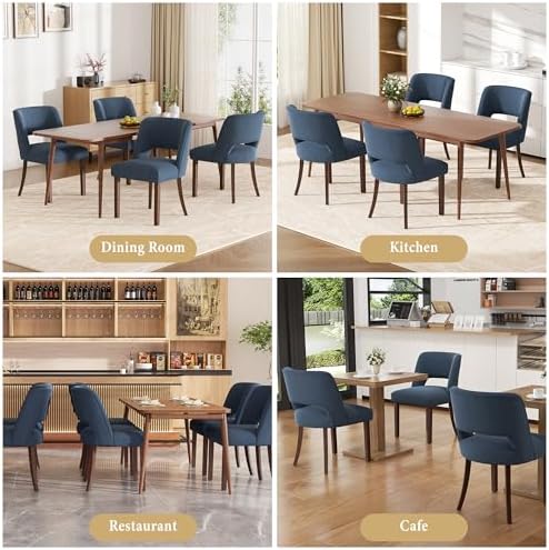 Dining Chairs Set of 2,Modern Dining Room Chairs with Thick Cushions,Linen Up...