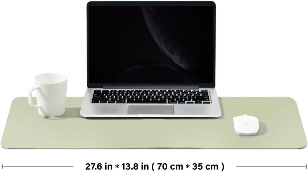 Cork Desk Mat - Dual-Sided Desk Pad for Office and Home - Desk Organization and Accessories - Ideal for Large Mouse Pad and Desk Mats on Top of Desks(Light Green,27.6"x 13.8")