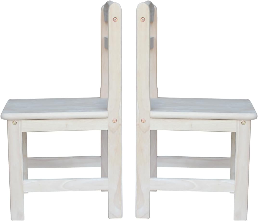 International Concepts Unfinished Kids Chair Set