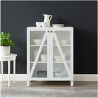 HomeStock Stackable Pantry Cabinet - Kitchen Storage Organizer - 16" D x 60.5" W x 38" H - White