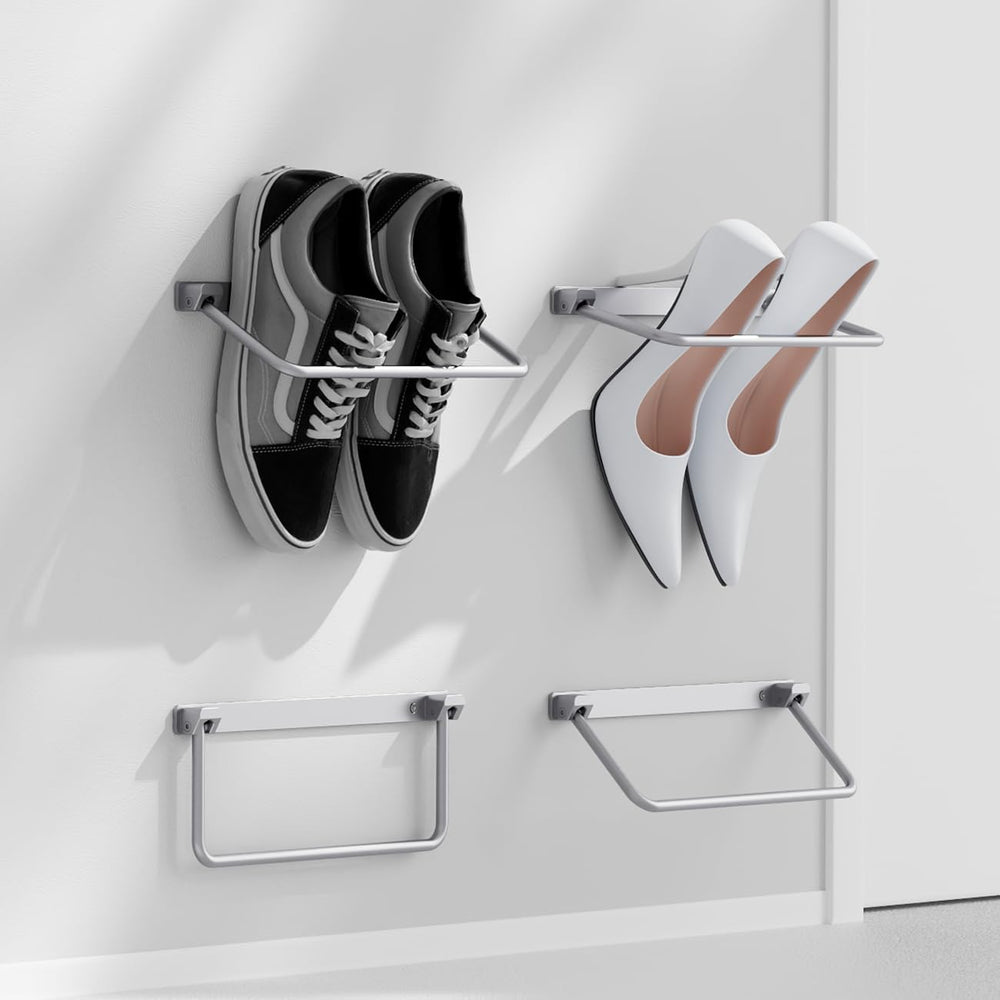i frmmy Foldable Wall-Mounted Shoe Rack- Aluminum Hanging Shoe Organizer, Eff...